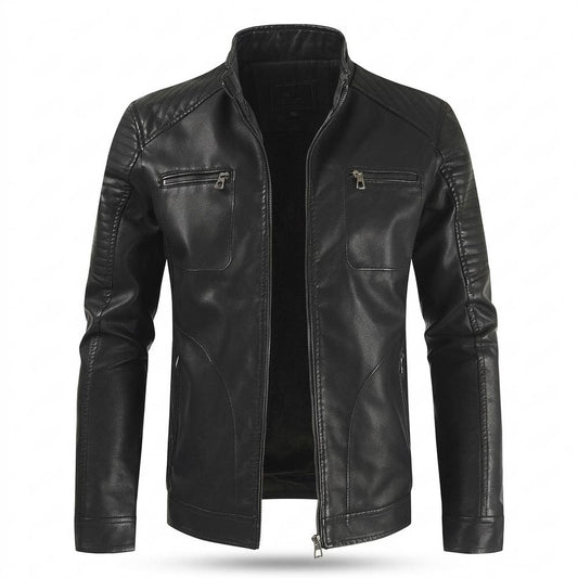 Allsaints Leather - Mehen | Zippered Quilted Leather Jacket Men