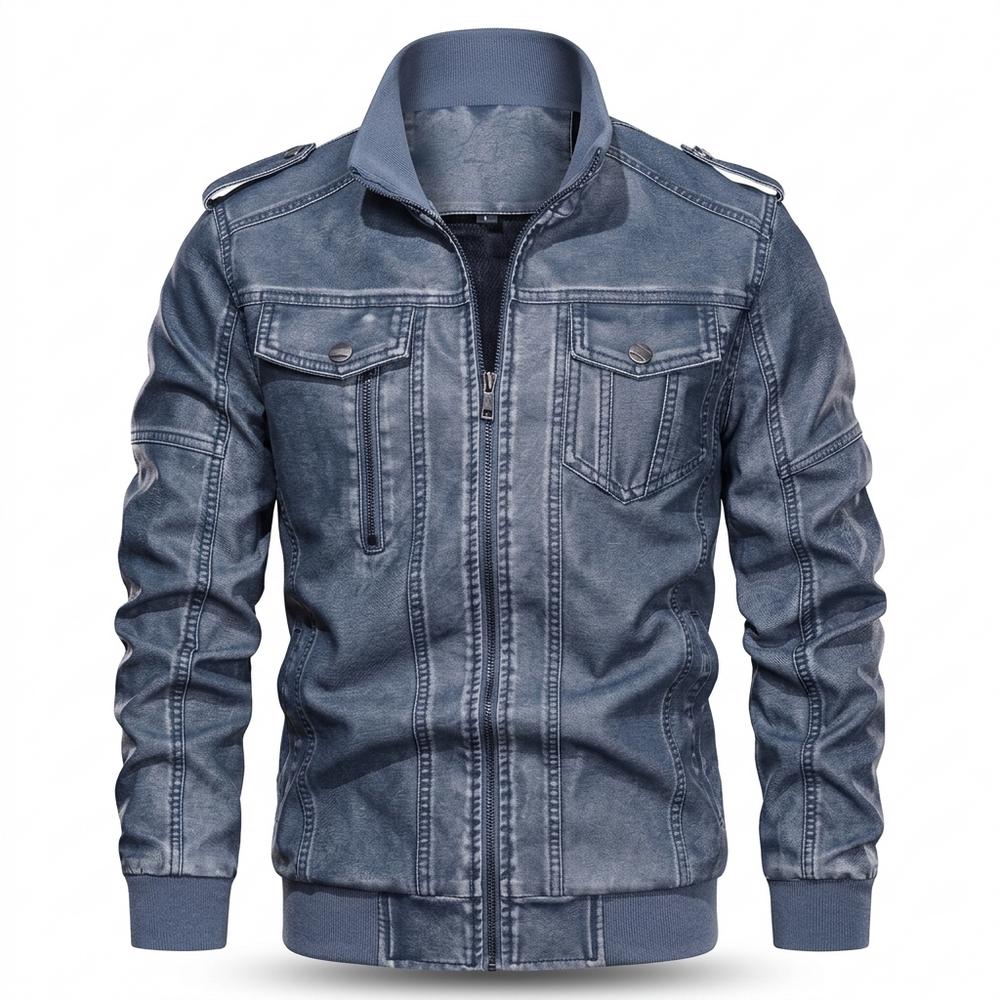 Allsaints Leather - Nadum | Washed Zip-Up Jacket Men