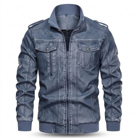 Allsaints Leather - Nadum | Washed Zip-Up Jacket Men