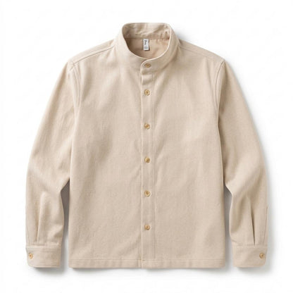 Allsaints Leather - Nevin | Stand-Collar Twill Shirt Men