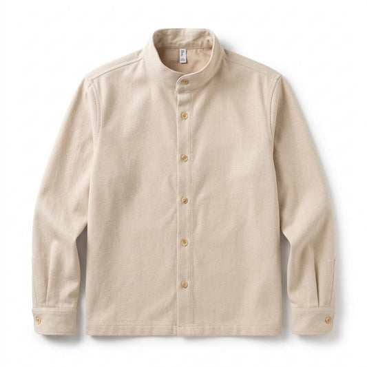 Allsaints Leather - Nevin | Stand-Collar Twill Shirt Men