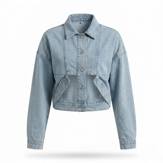 Allsaints Leather - Vital | Cropped Relaxed-Fit Denim Jacket Women