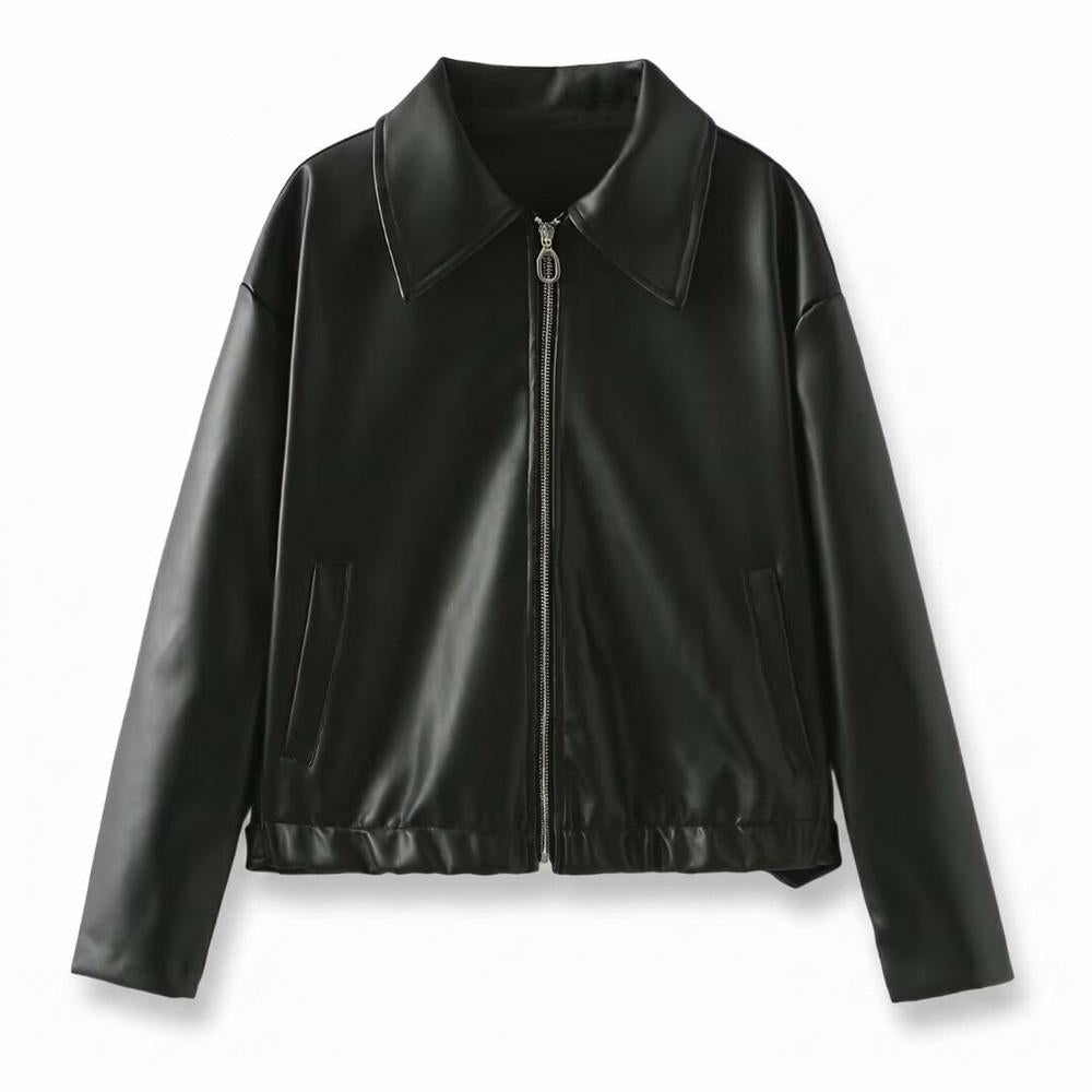 Allsaints Leather - Leron | Collared Zip-Up Jacket Unisex