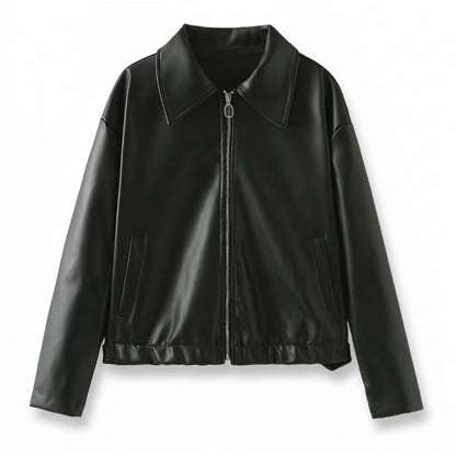 Allsaints Leather - Leron | Collared Zip-Up Jacket Unisex