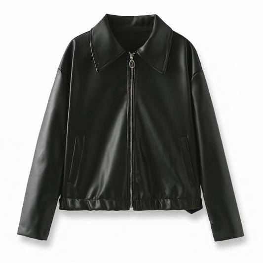 Allsaints Leather - Leron | Collared Zip-Up Jacket Unisex