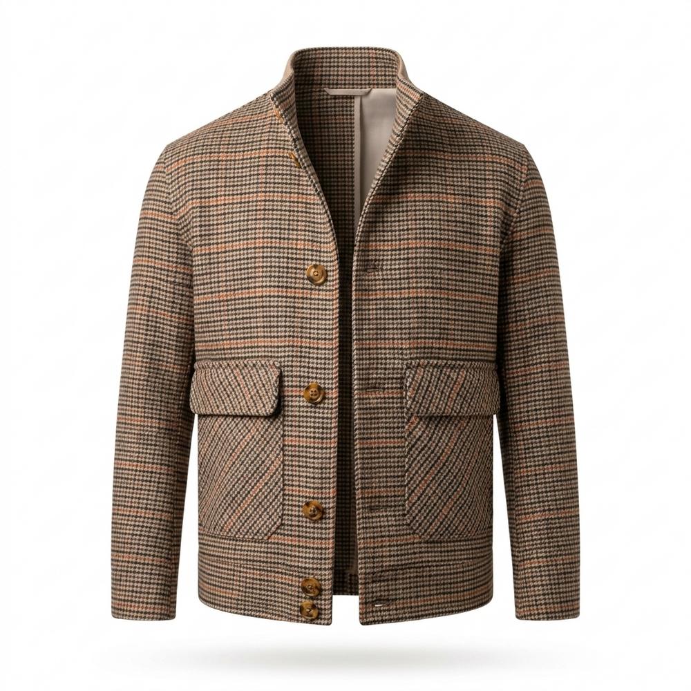 Allsaints Leather - Elken | Plaid Wool-Blend Jacket Men