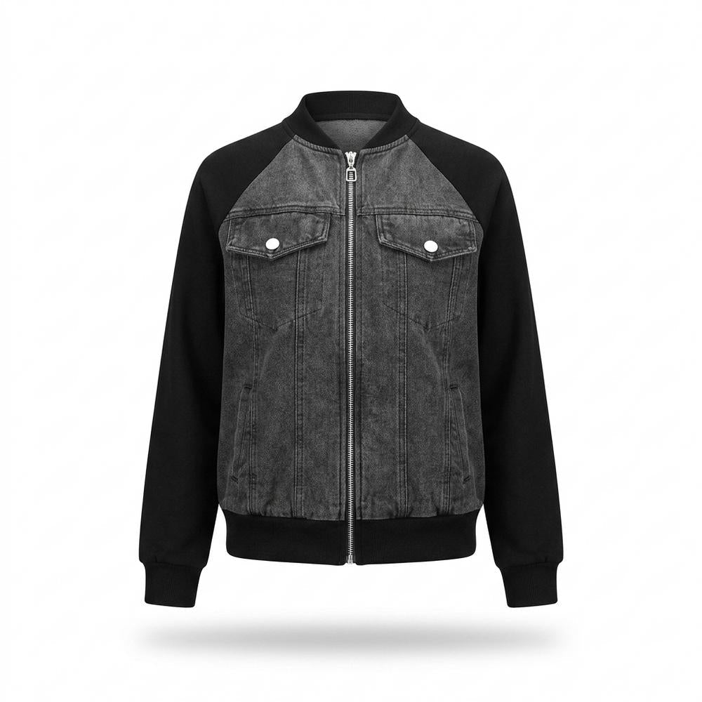 Allsaints Leather - Lavar | Two-Tone Zip-Up Jacket Women