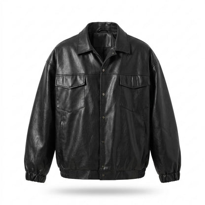 Allsaints Leather - Nidan | Oversized Buttoned Leather Jacket Unisex
