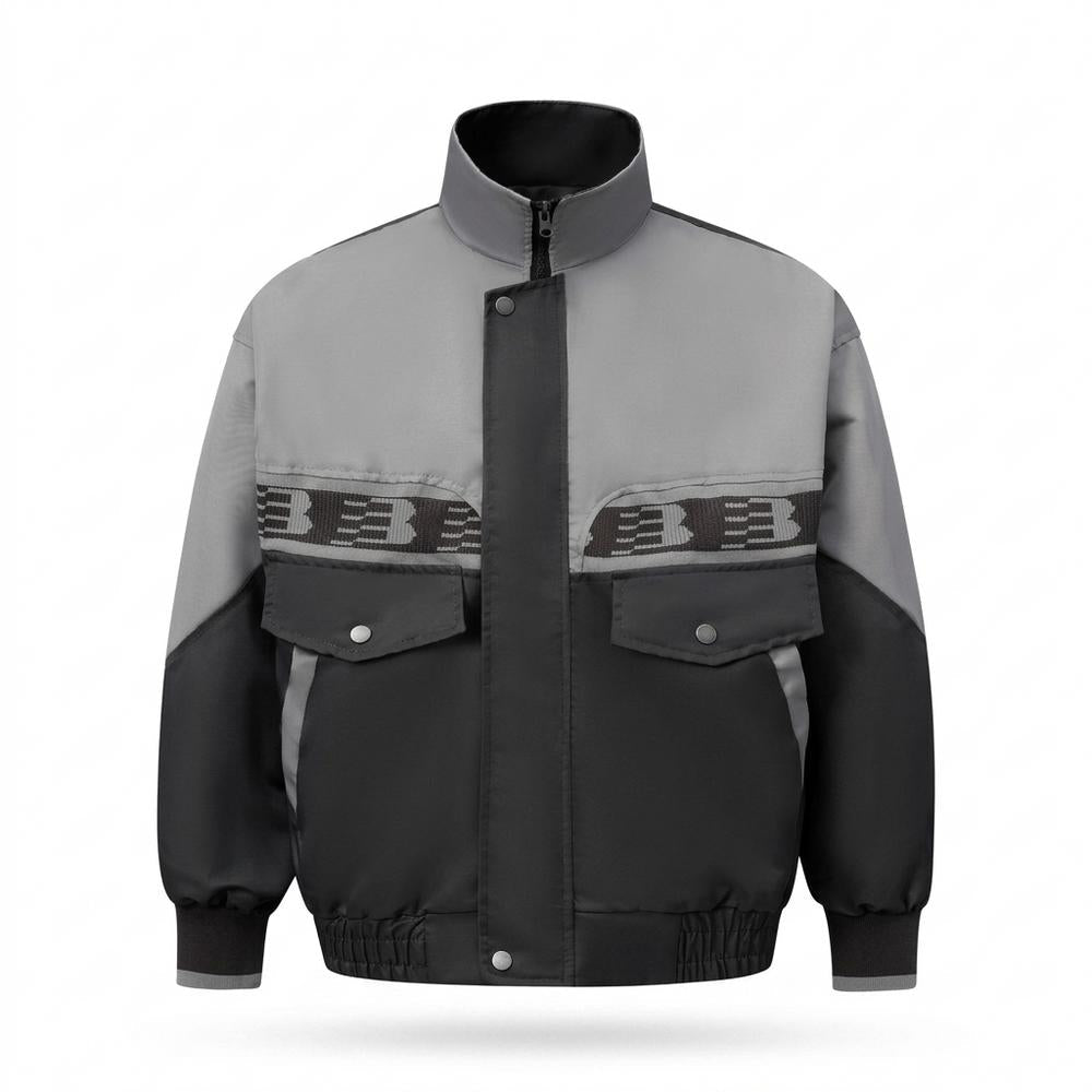 Allsaints Leather - Lamin | Color-Block Stand-Collar Jacket Unisex