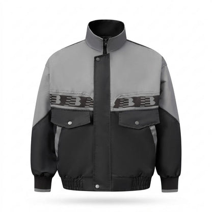Allsaints Leather - Lamin | Color-Block Stand-Collar Jacket Unisex