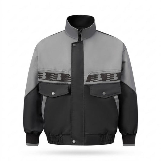 Allsaints Leather - Lamin | Color-Block Stand-Collar Jacket Unisex