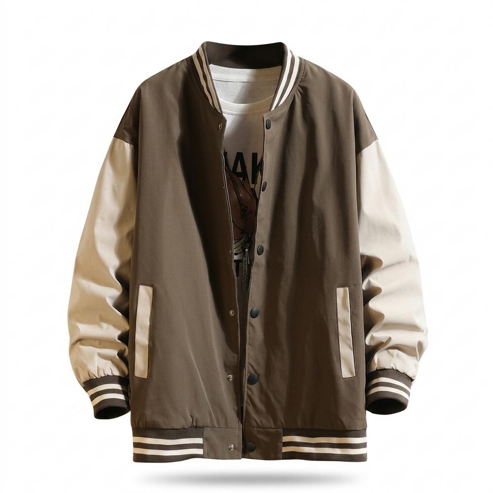 Allsaints Leather - Lover | Two-Tone Striped-Trim Jacket Unisex