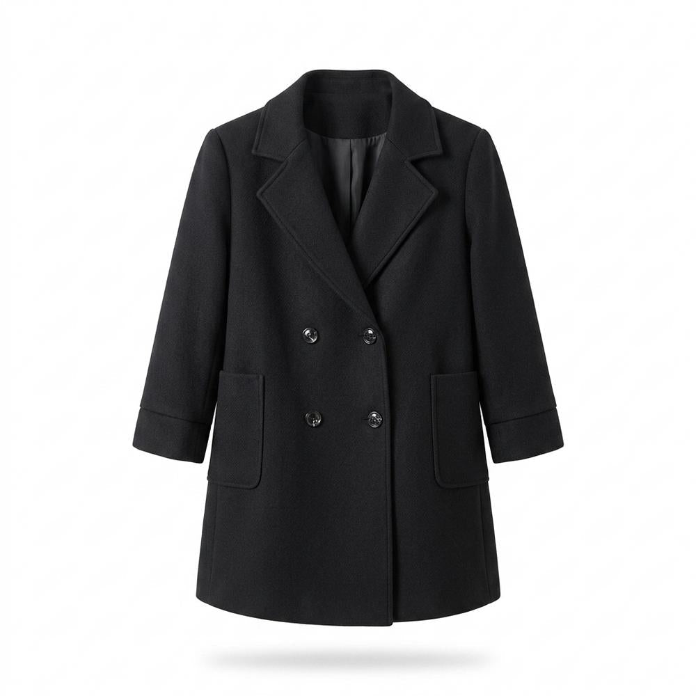 Allsaints Leather - Satir | Double-Breasted Notched Lapel Coat Women