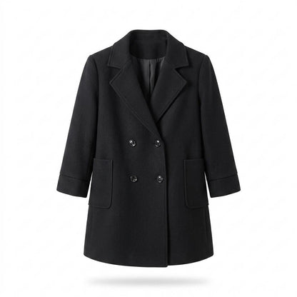 Allsaints Leather - Satir | Double-Breasted Notched Lapel Coat Women