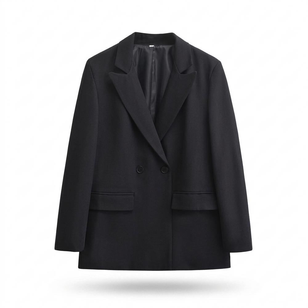Allsaints Leather - Davin | Double-Breasted Notched Lapel Blazer Women