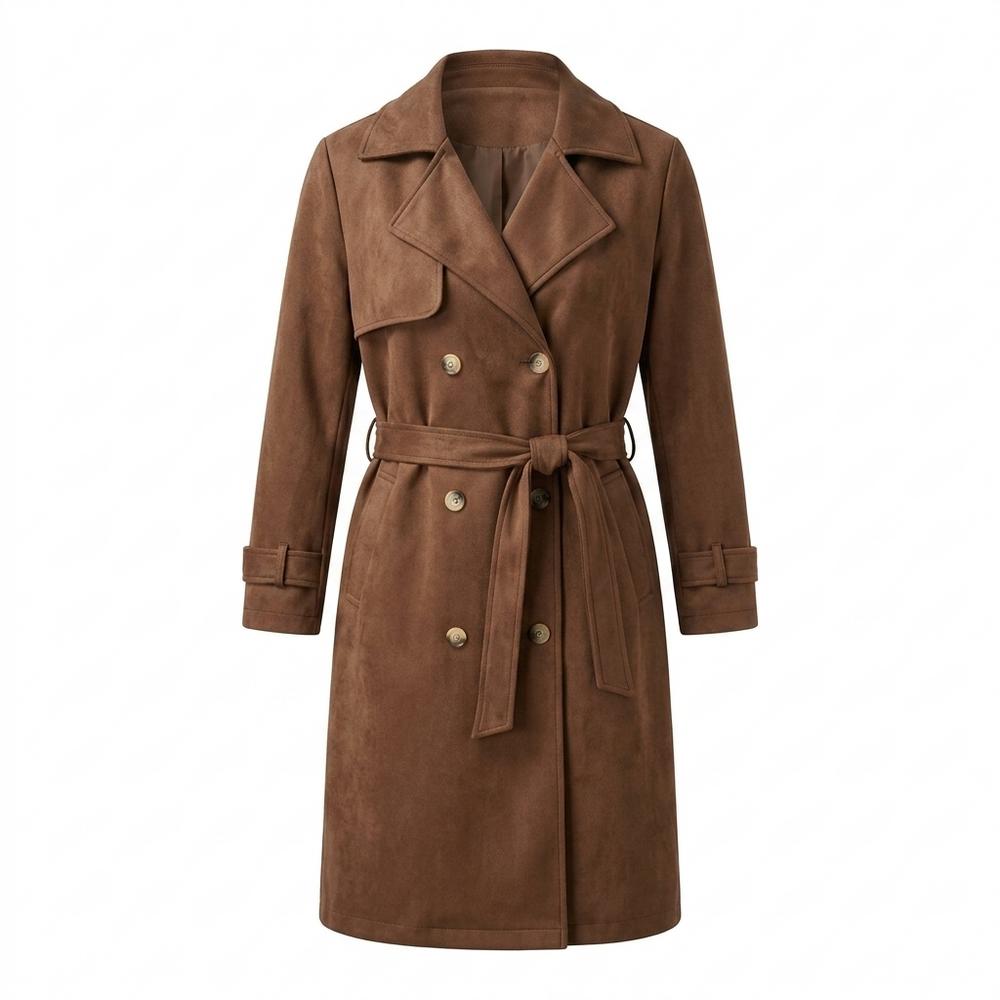 Allsaints Leather - Rorut | Double-Breasted Belted Coat Women