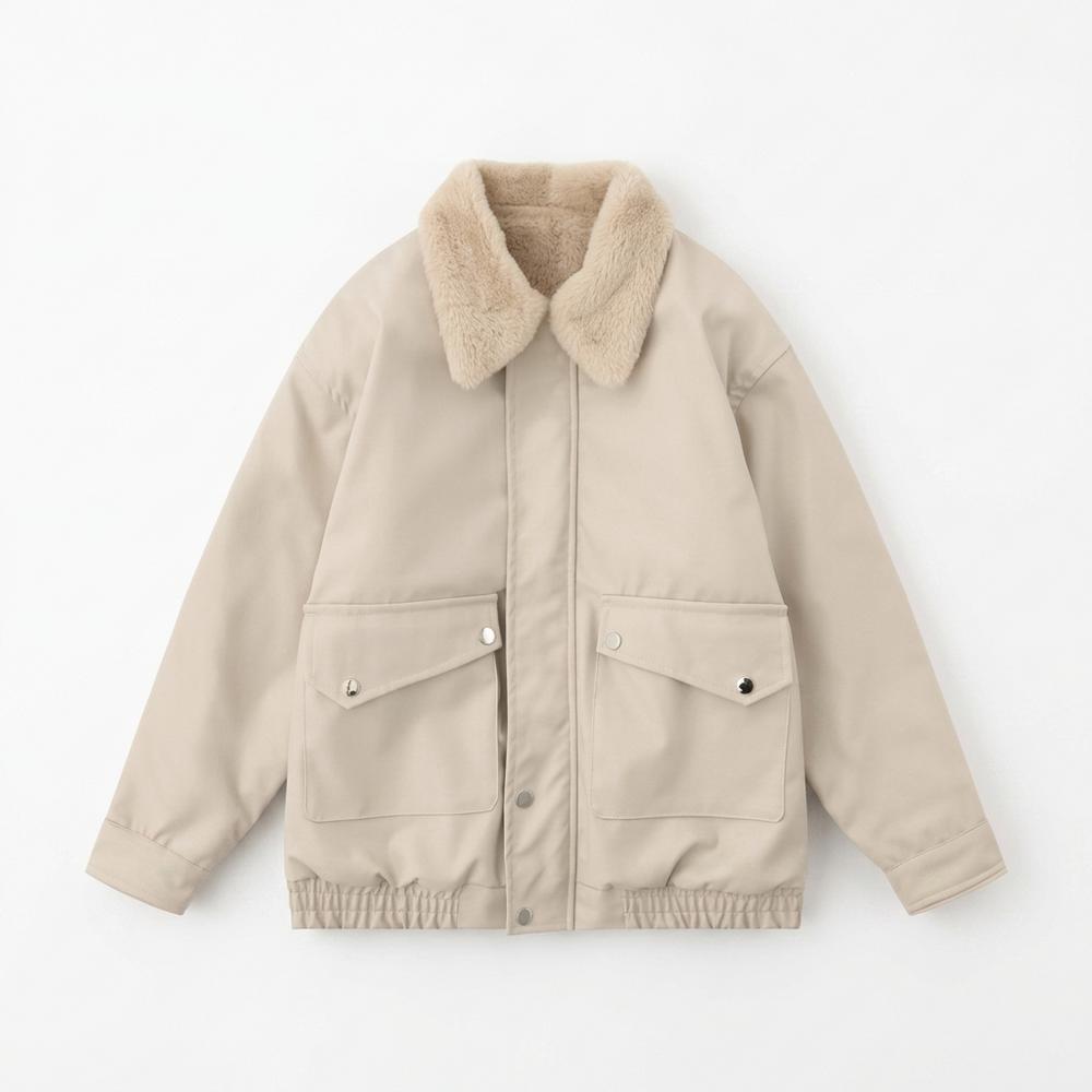 Allsaints Leather - Novin | Shearling-Collar Relaxed-Fit Jacket Unisex