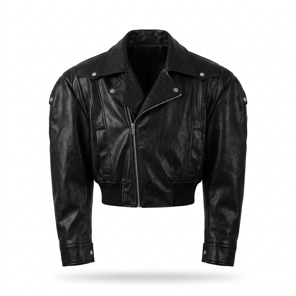 Allsaints Leather - Ritot | Cropped Asymmetrical Leather Jacket Unisex
