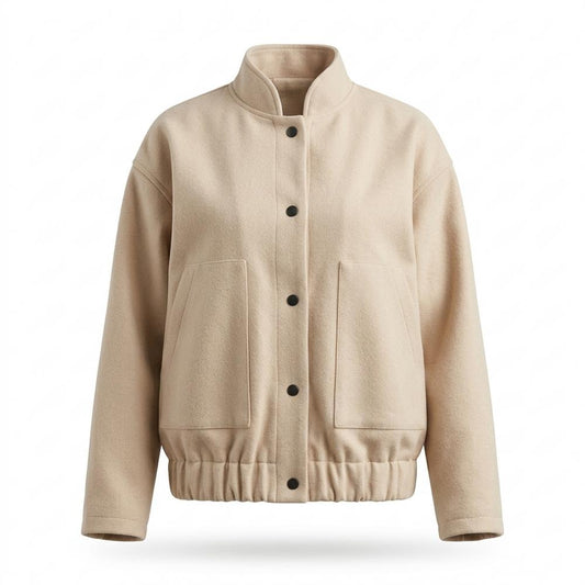 Allsaints Leather - Tisil | Felted Buttoned Jacket Women
