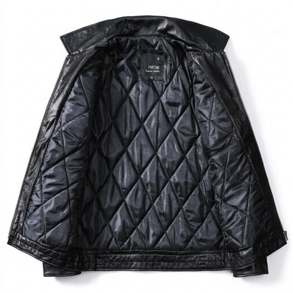 Allsaints Leather - Lyren | Quilted Lined Leather Jacket Men