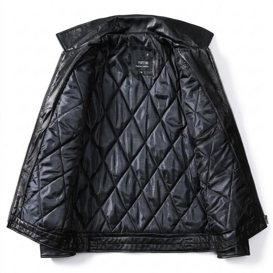 Allsaints Leather - Lyren | Quilted Lined Leather Jacket Men