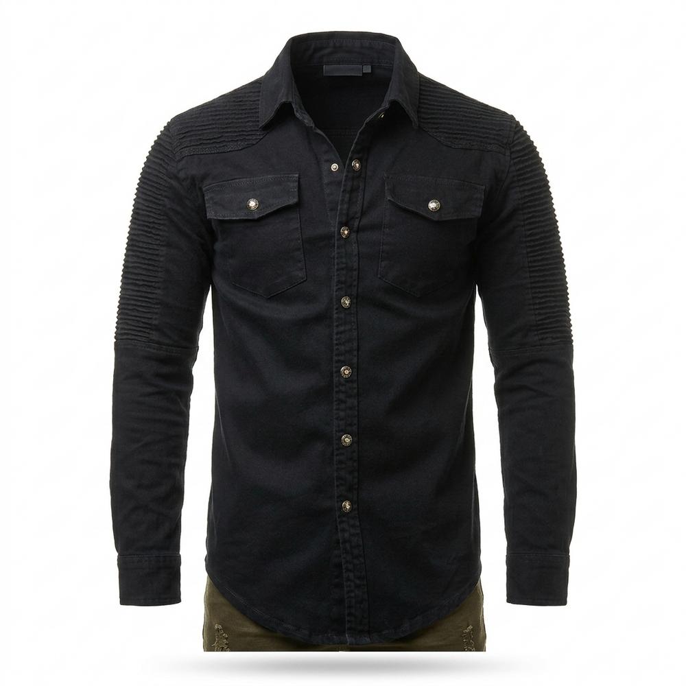 Allsaints Leather - Eaduv | Quilted Denim Shirt Men
