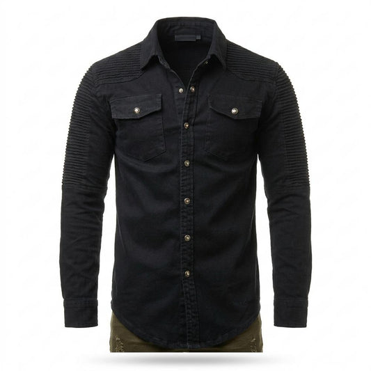 Allsaints Leather - Eaduv | Quilted Denim Shirt Men