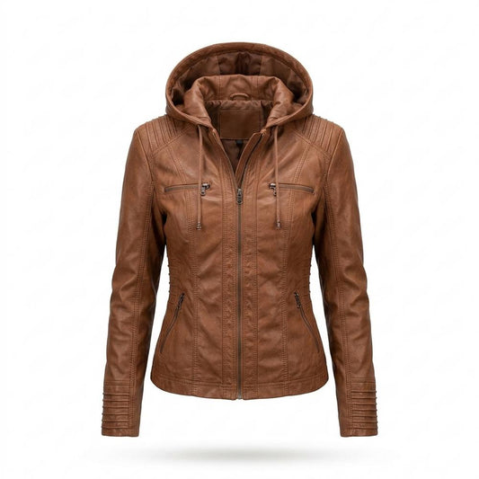 Allsaints Leather - Zetal | Hooded Fitted Leather Jacket Women