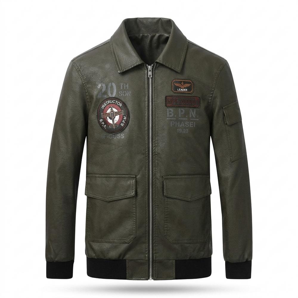 Allsaints Leather - Sifon | Embroidered Ribbed Leather Jacket Men