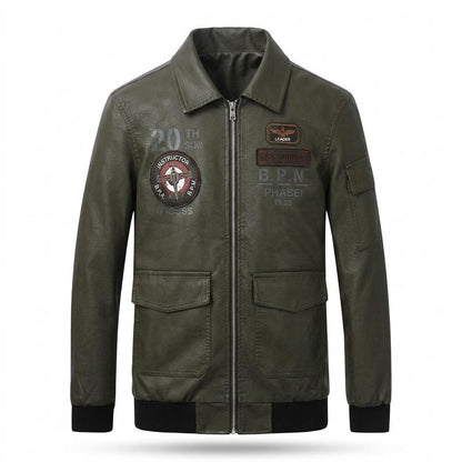 Allsaints Leather - Sifon | Embroidered Ribbed Leather Jacket Men