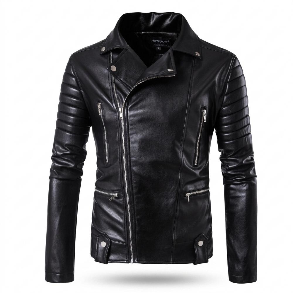 Allsaints Leather - Lymor | Asymmetrical Quilted Leather Jacket Men