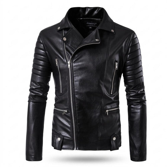 Allsaints Leather - Lymor | Asymmetrical Quilted Leather Jacket Men