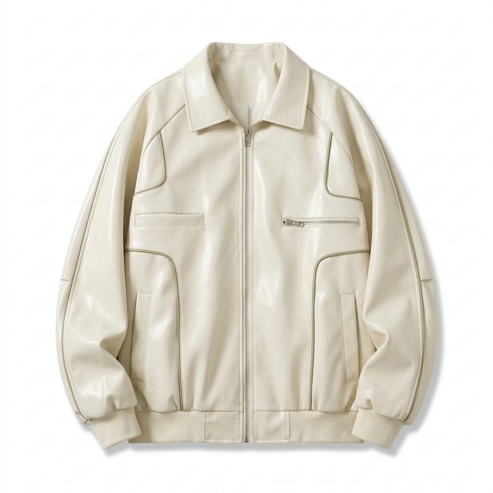 Allsaints Leather - Cosan | Piped Zip-Up Jacket Unisex