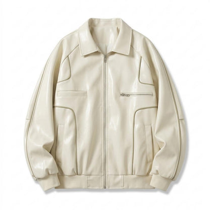 Allsaints Leather - Cosan | Piped Zip-Up Jacket Unisex