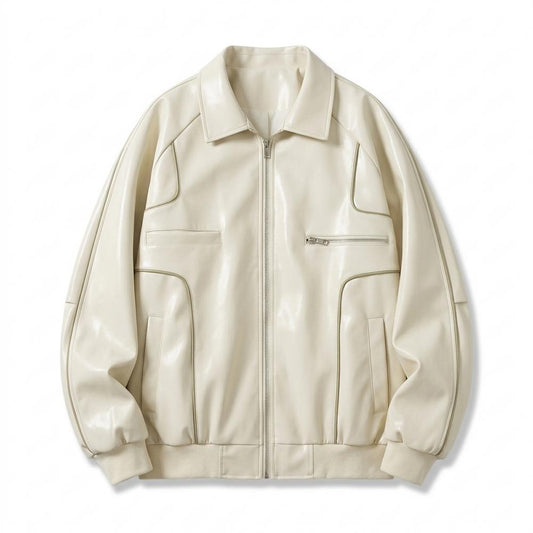 Allsaints Leather - Cosan | Piped Zip-Up Jacket Unisex