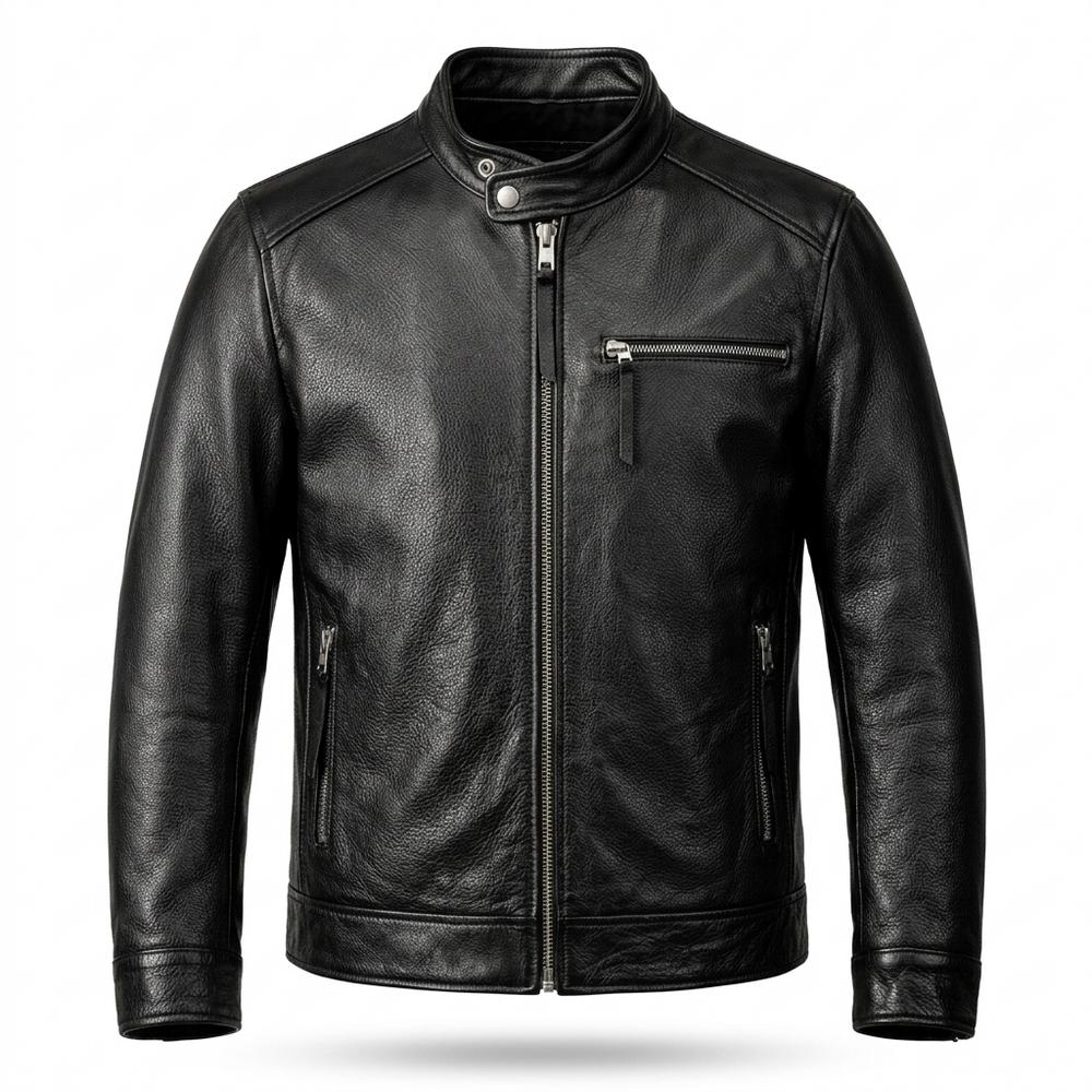 Allsaints Leather - Niral | Zippered Grained Leather Jacket Men