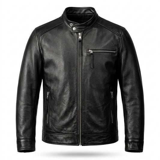 Allsaints Leather - Niral | Zippered Grained Leather Jacket Men