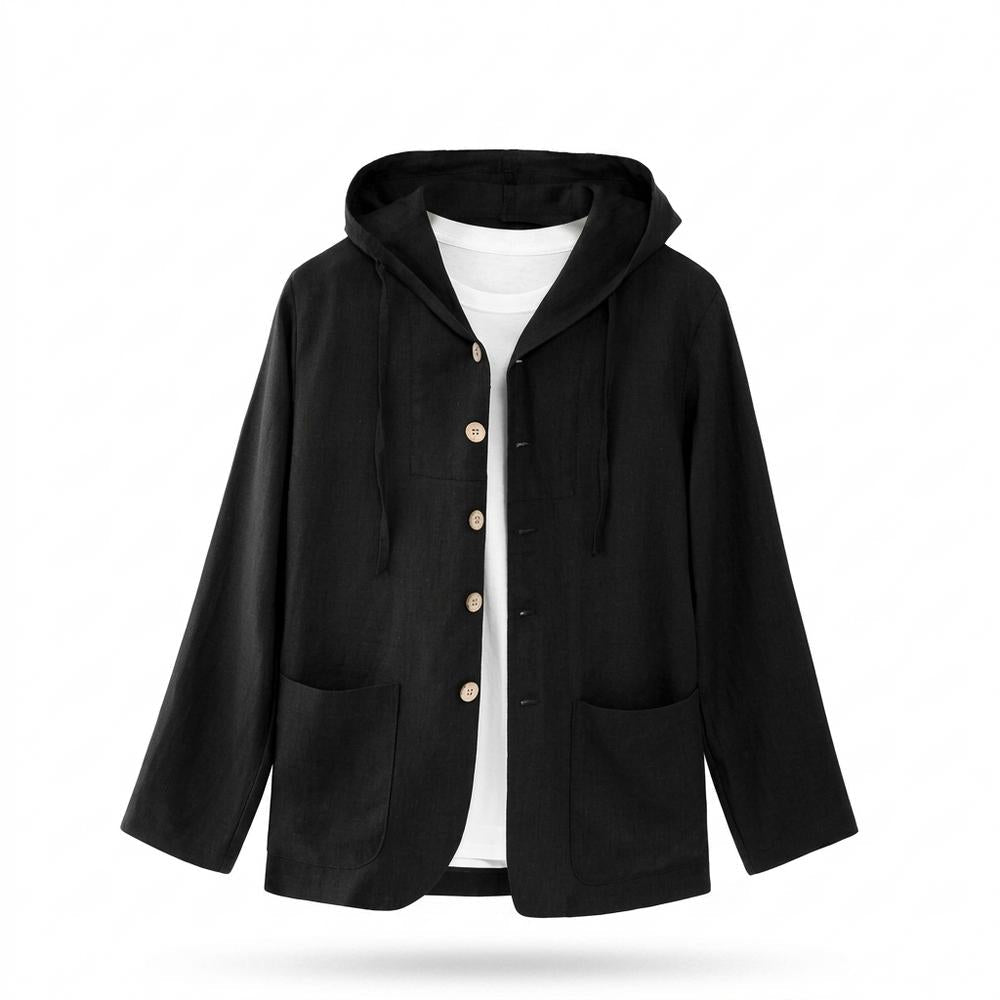 Allsaints Leather - Tilev | Hooded Linen Jacket Unisex