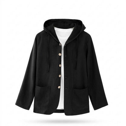 Allsaints Leather - Tilev | Hooded Linen Jacket Unisex