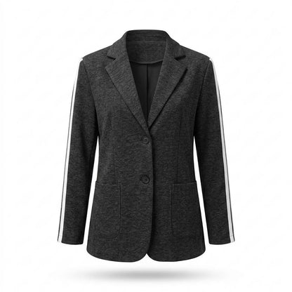Allsaints Leather - Ladar | Heathered Striped-Sleeve Blazer Women