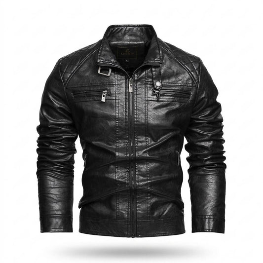 Allsaints Leather - Vetir | Quilted Zippered Leather Jacket Men