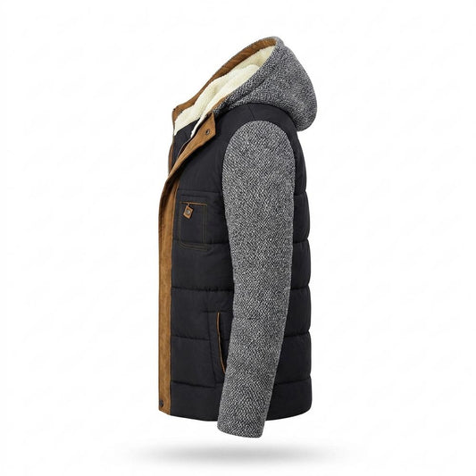 Allsaints Leather - Zasin | Hooded Mixed-Media Jacket Men