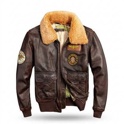 Allsaints Leather - Mizan | Shearling-Collar Patched Leather Jacket Men