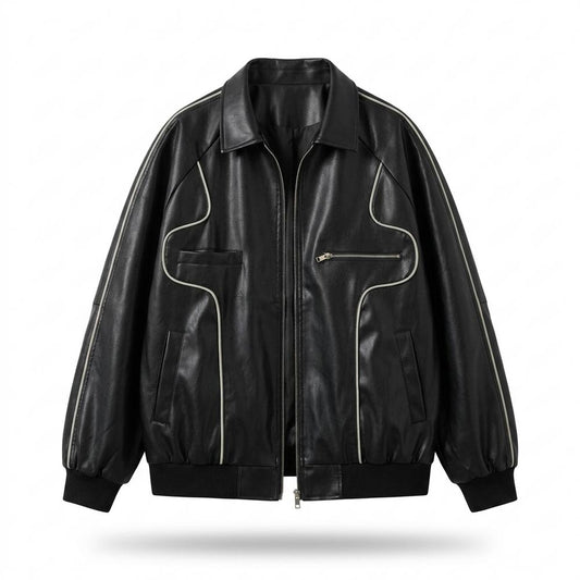 Allsaints Leather - Nolan | Piped Oversized Leather Jacket Men