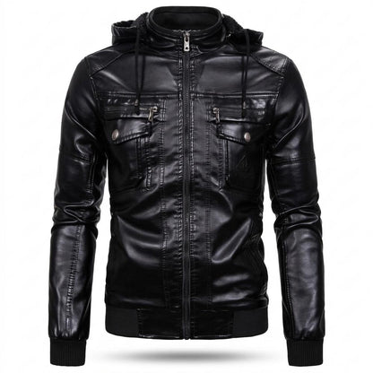 Allsaints Leather - Kelan | Hooded Quilted Leather Jacket Men