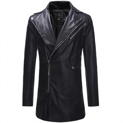 Allsaints Leather - Tamir | Asymmetrical Longline Coat Men