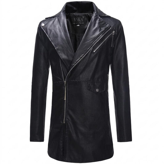 Allsaints Leather - Tamir | Asymmetrical Longline Coat Men
