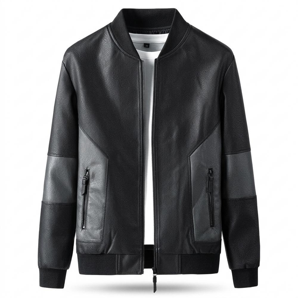 Allsaints Leather - Lamon | Color-Blocked Zip-Up Leather Jacket Men