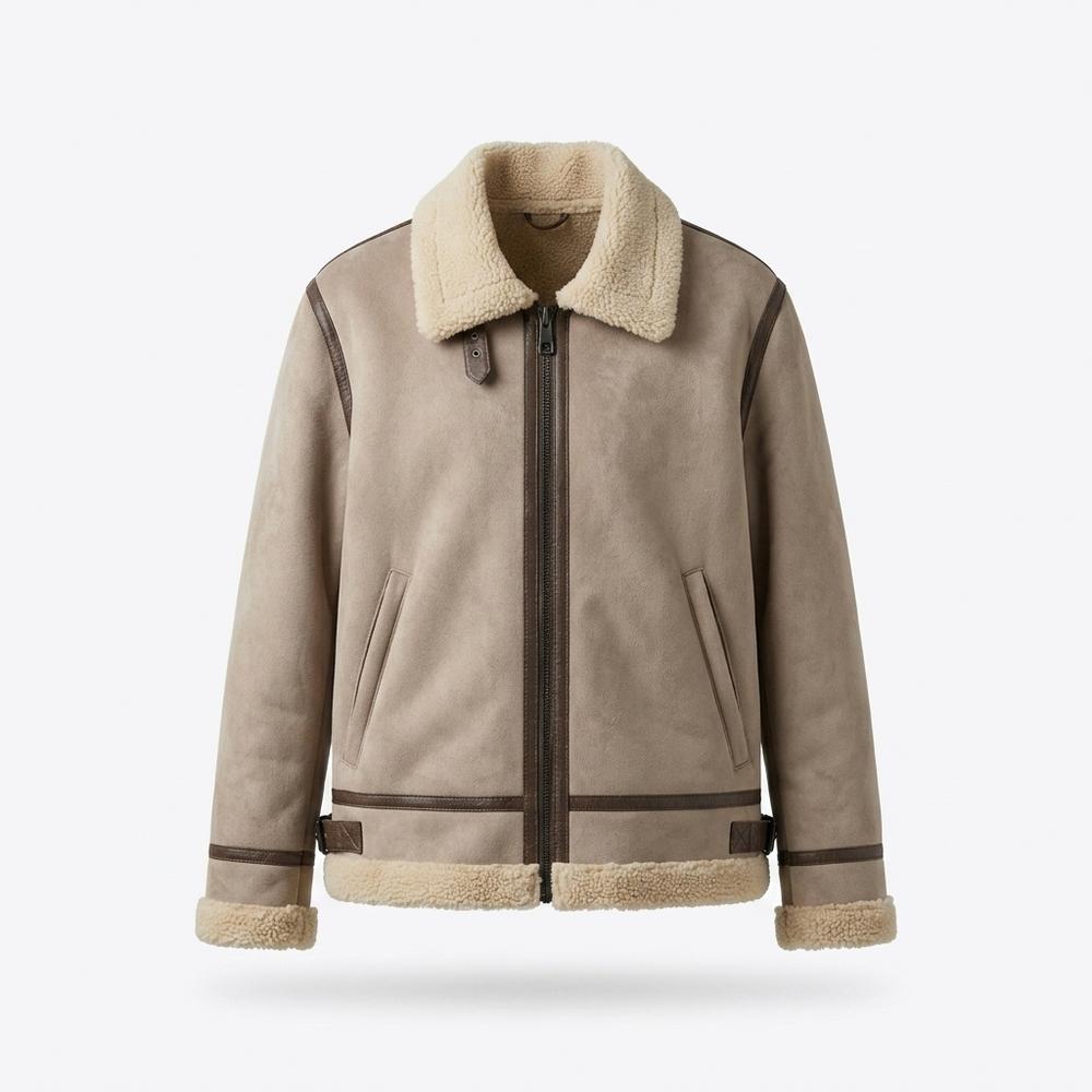 Allsaints Leather - Zator | Shearling-Lined Sueded Jacket Unisex