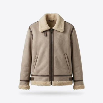 Allsaints Leather - Zator | Shearling-Lined Sueded Jacket Unisex